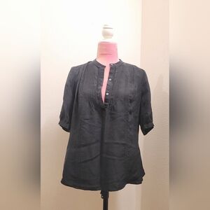 Banana Republic Black Button-Up Blouse